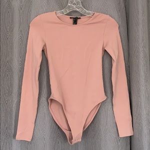 Dusty Rose Back Cutout Long Sleeve Bodysuit